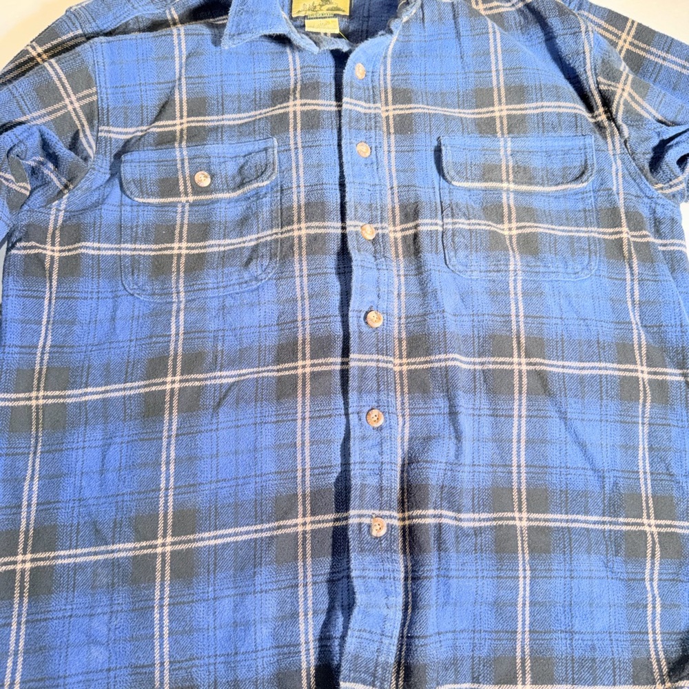 Field & Stream Blue and Gray Plaid Casual Shirt